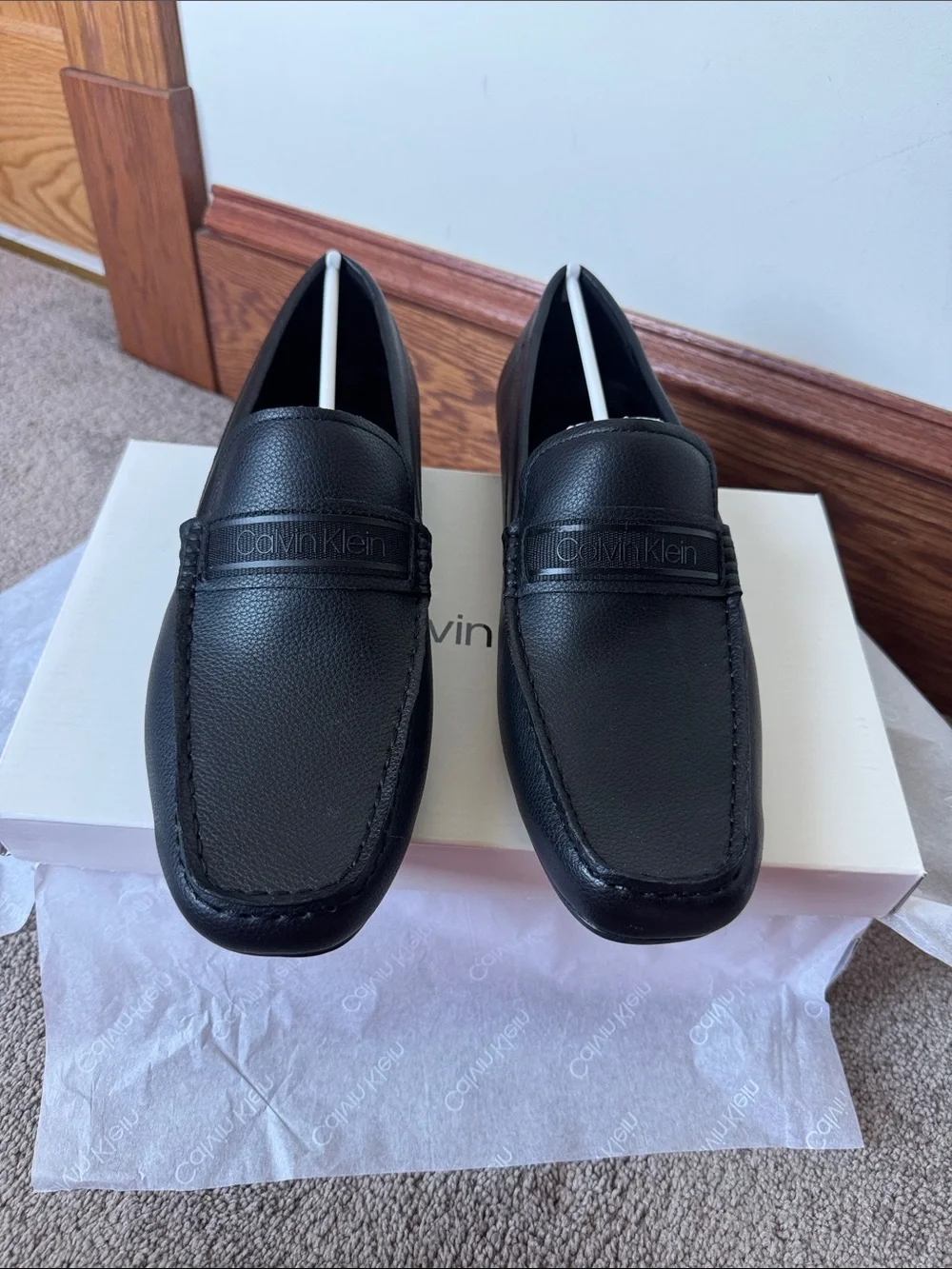 Calvin Klein Oliver Driving Loafers Black Slip On Moccasin Shoes SIZE 11.5
